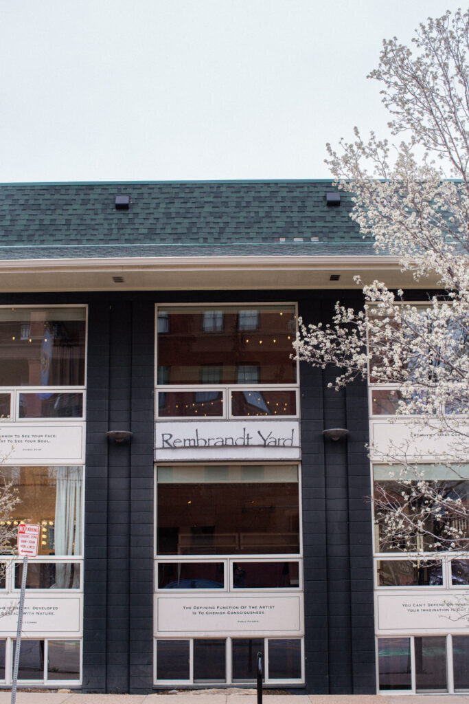 Rembrandt Yard wedding venue with spring blooms