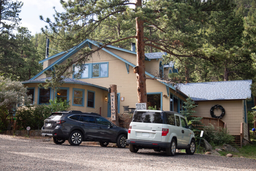 Charming Estes Park wedding venue, the riverside inn retreat. 