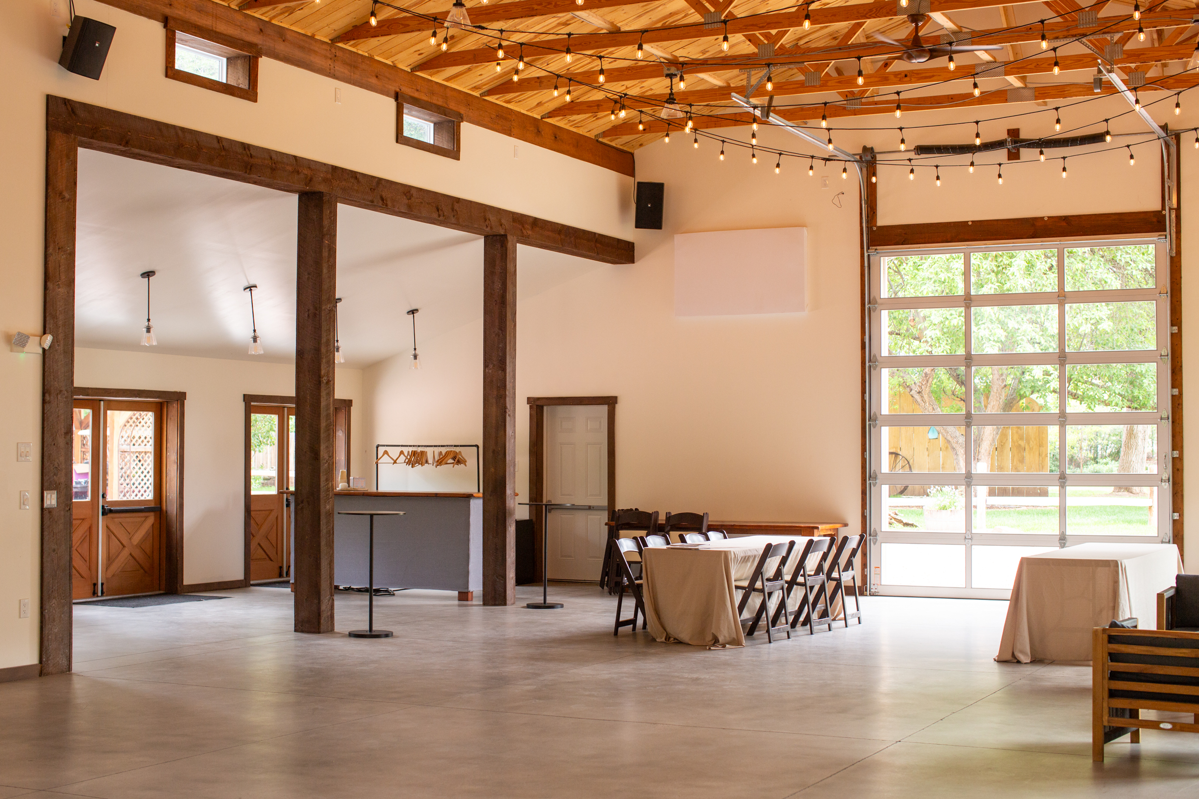 Indoor barn space, your back up plan for rainy wedding days at Lyons Farmette